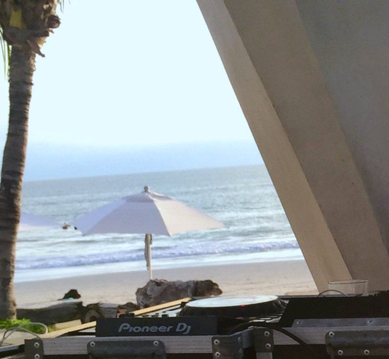 View of the Pacific from the DJ booth at Barracuda, Punta de Mita